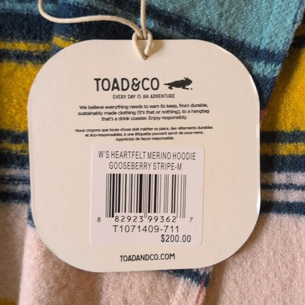 NWT Toad And Co Heartfelt Hoody Medium - Picture 3 of 7